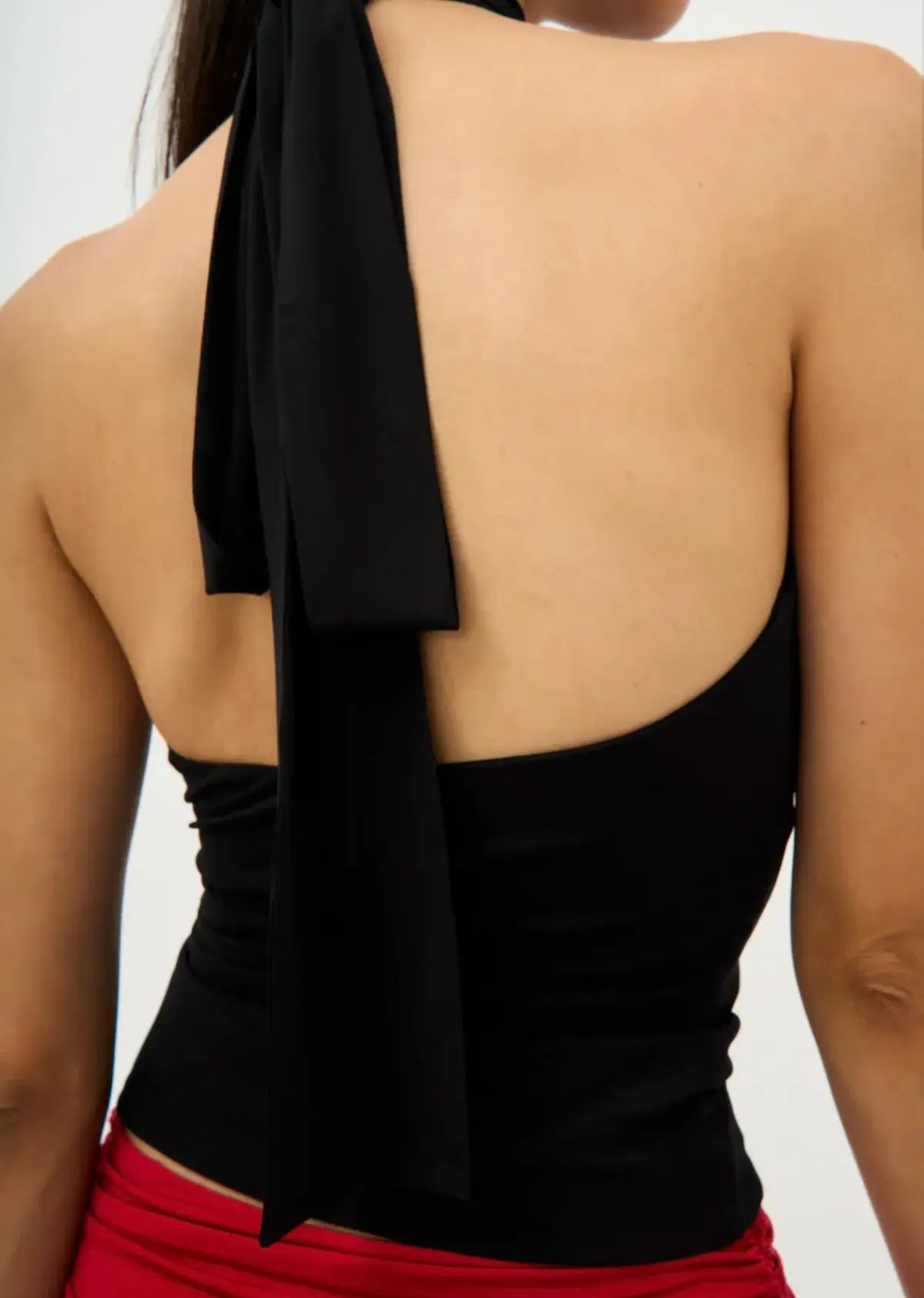 Magda Butrym Halterneck Jersey Top Black Size 8 photo 4