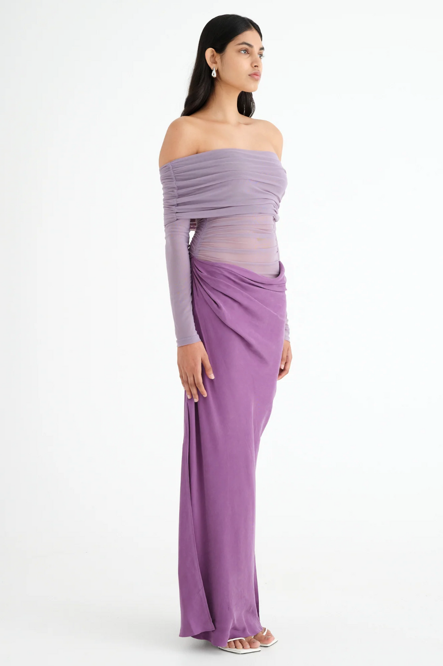 Benni Yasmin Off-Shoulder Maxi Dress Purple Vintage Orchid photo 4