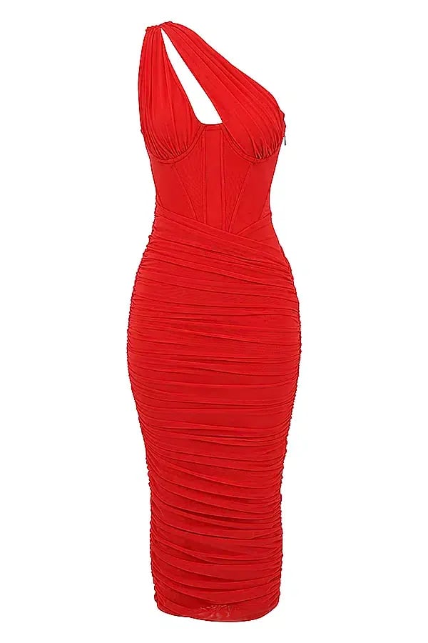 House of CB Valentina Midi Dress Red Size 6 photo 6