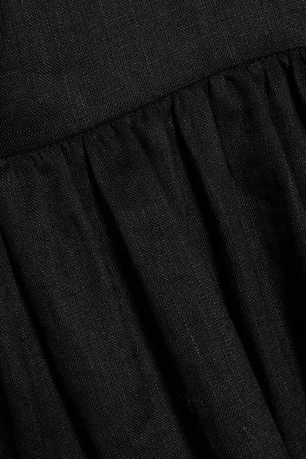 Zimmermann Juliette Bow One Shoulder Linen Maxi Dress Black Size 1 / AU 10 photo 3