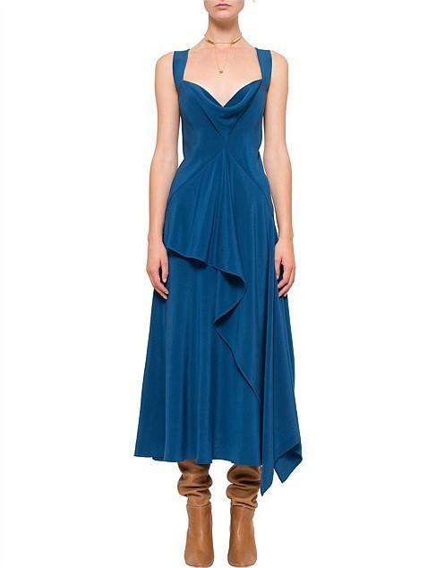 KITX Cerise Ruffle Midi Dress Blue Size 8 photo 3