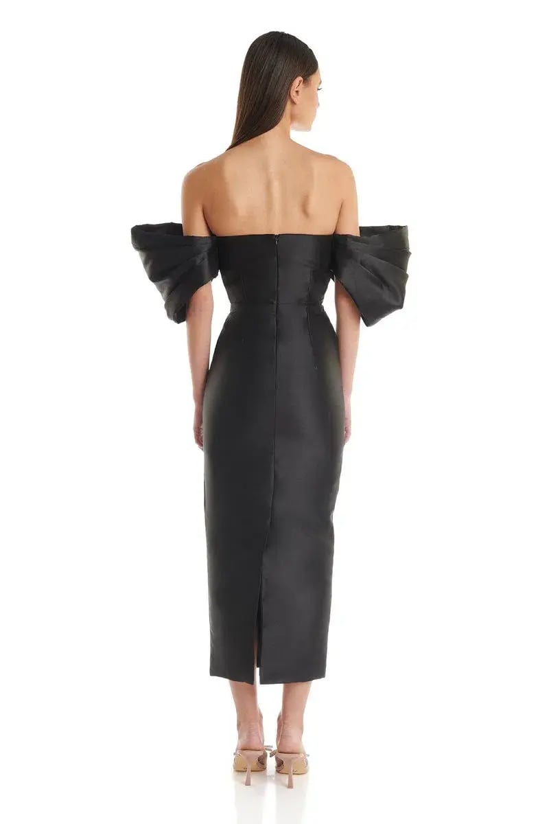 Eliya The Label Renee Midi Dress Black Size 10 photo 2