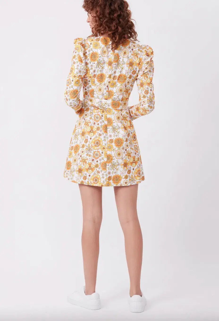 Torannce Edie Mini Dress Vintage Floral Yellow Size AU 8 photo 2
