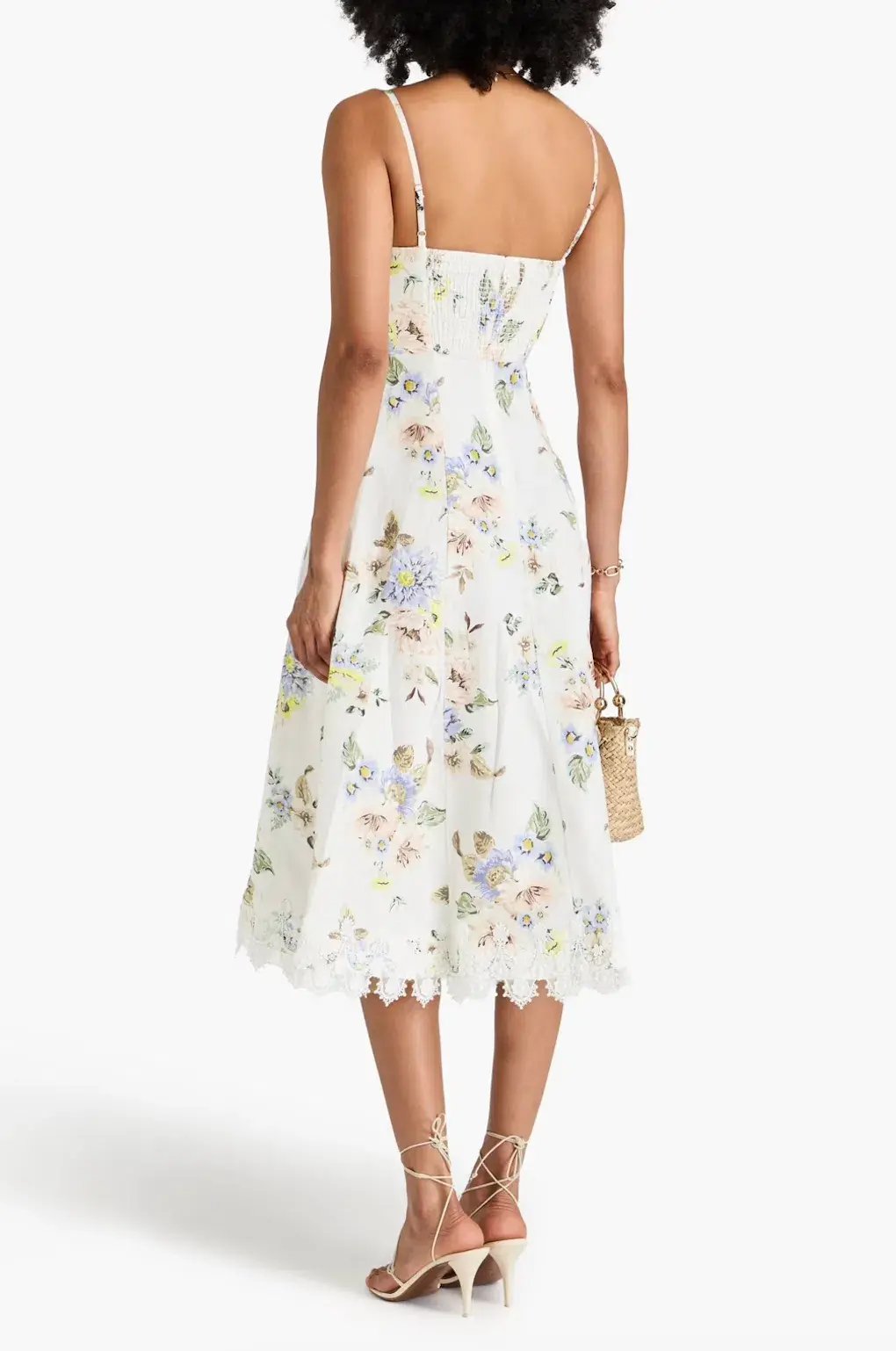 Zimmermann Lace Trim White Floral Midi Size 1 / AU 10 photo 2