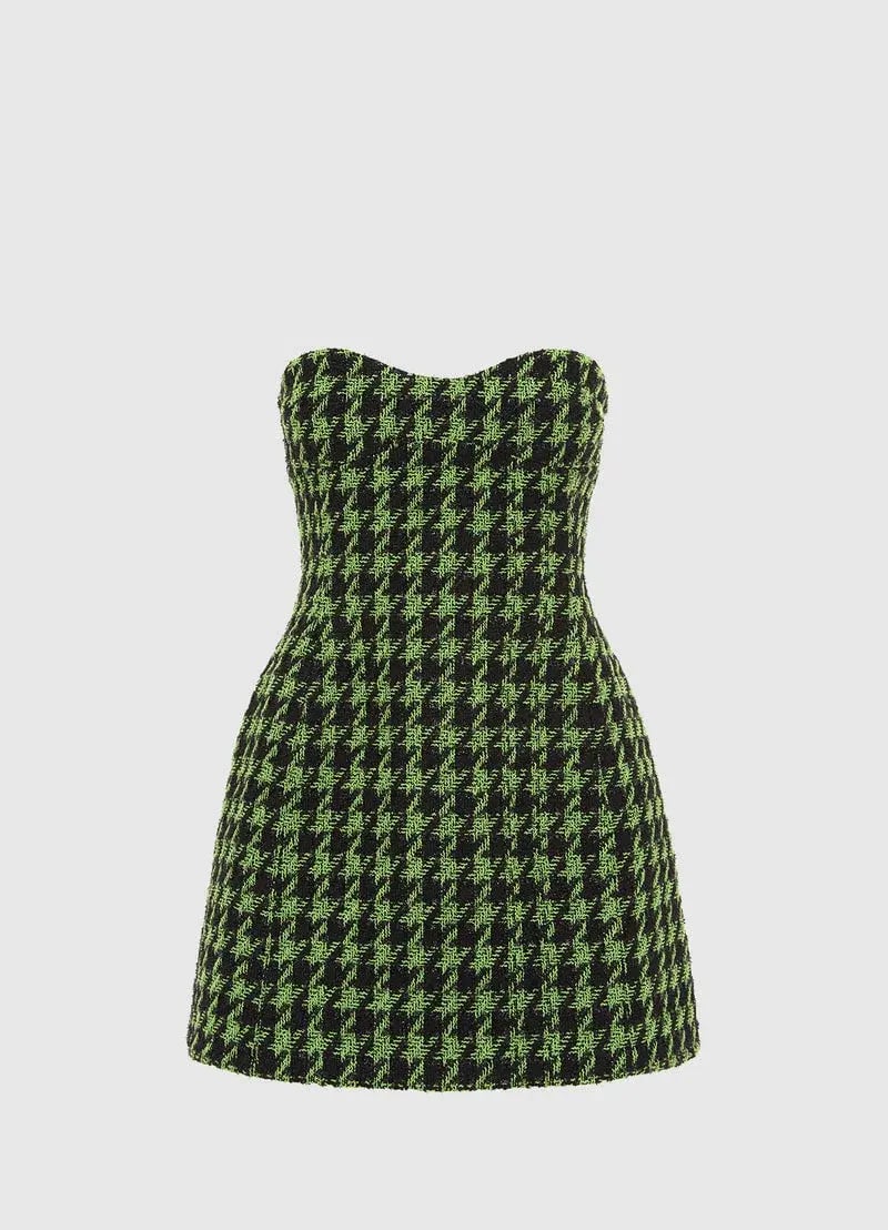 Leo Lin Jazlyn Tweed Blazer and Rosario Tweed Mini Dress Set in Houndstooth Size 8 photo 2