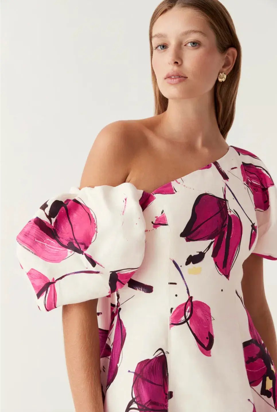 Aje Arista Tulip Sleeve Midi Dress Floral Size 6 photo 2