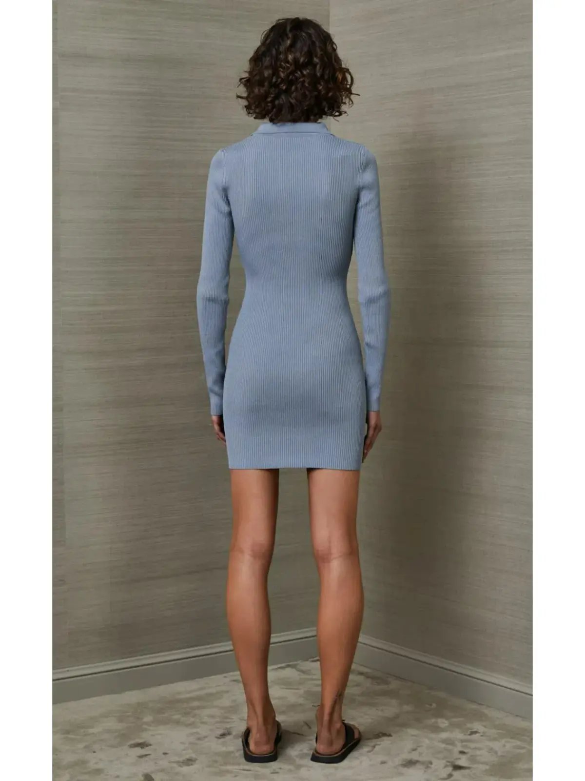 Bec & Bridge Harper Knit Mini Dress in Storm Blue Size AU 6 photo 3