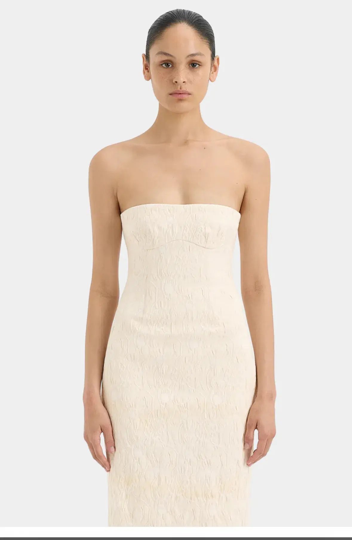 Sir The Label Etienne Column Gown Cloud Jacquard Size 0 / AU 6 photo 4