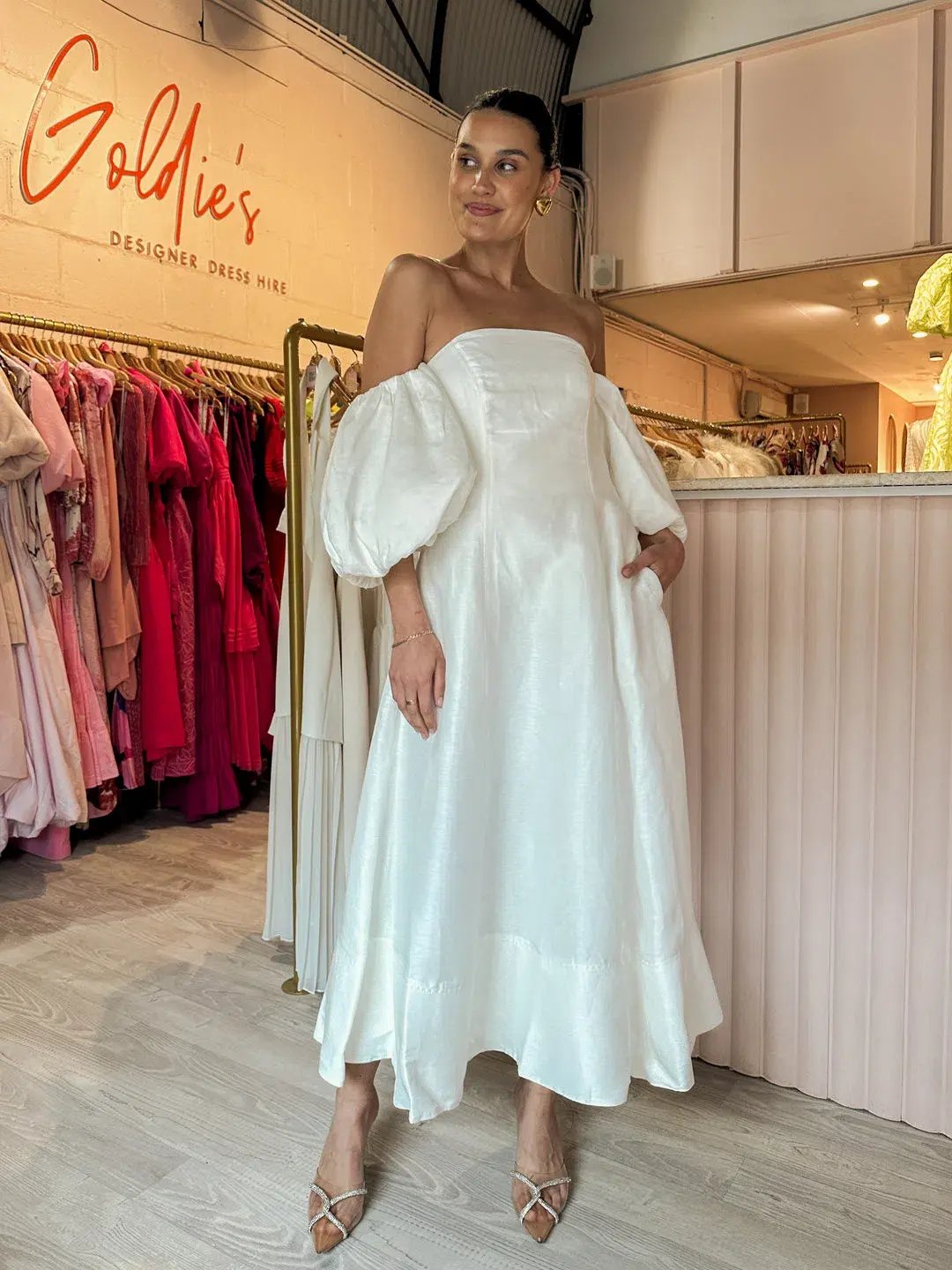 Aje Incarnation Midi Dress Ivory Size 14 photo 6