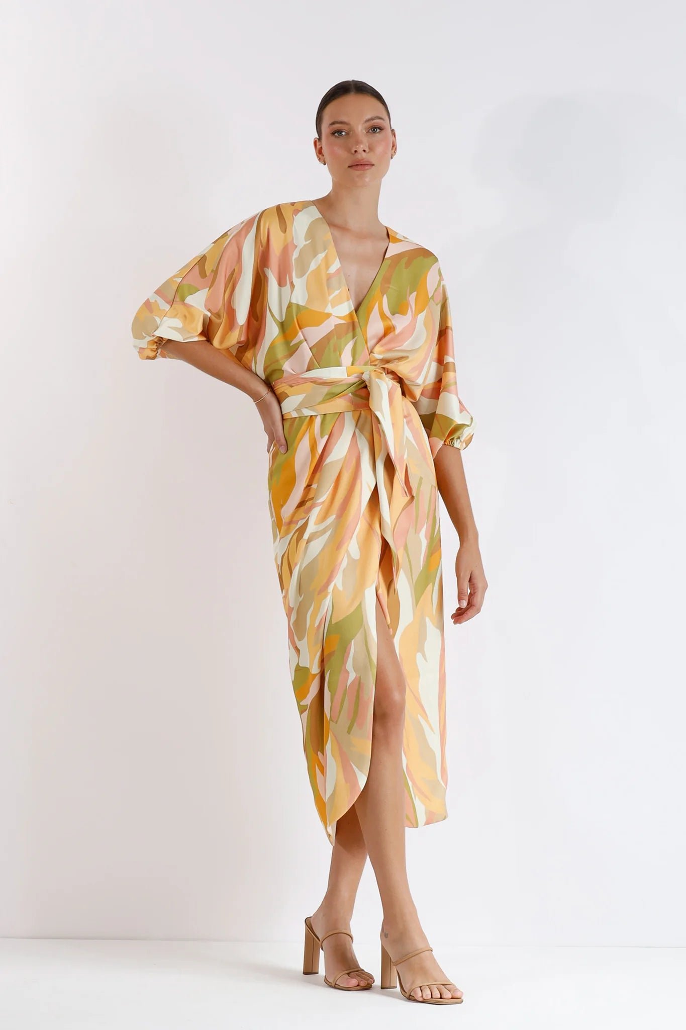 PASDUCHAS VISTA WRAP MIDI DRESS - SUNSET photo 6