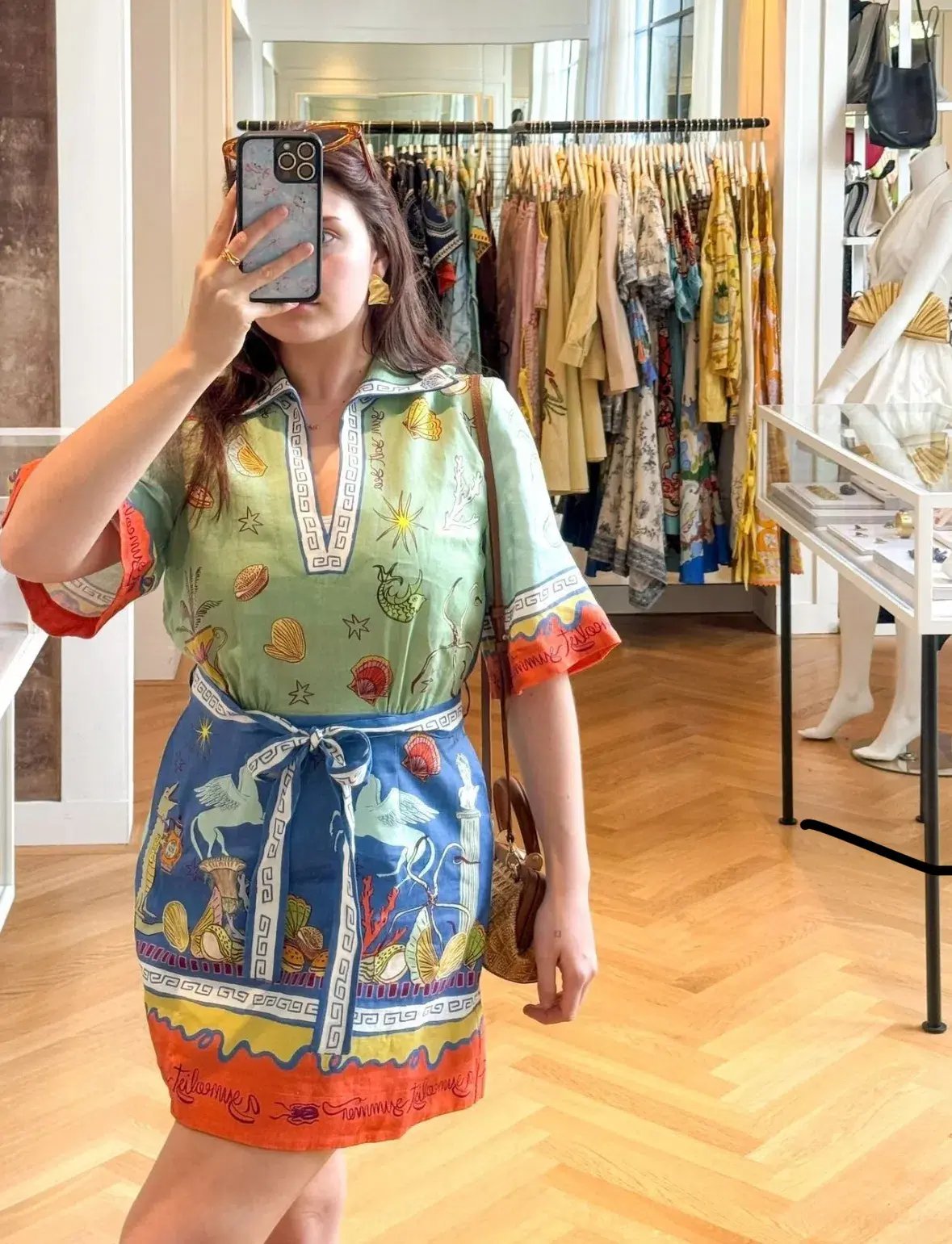 Alemais Surrealist V Neck Mini Dress Multi Print Size 14 photo 4