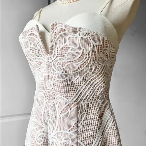 Sheike Lunar Lace Maxi Dress Ivory Size 12 photo 6