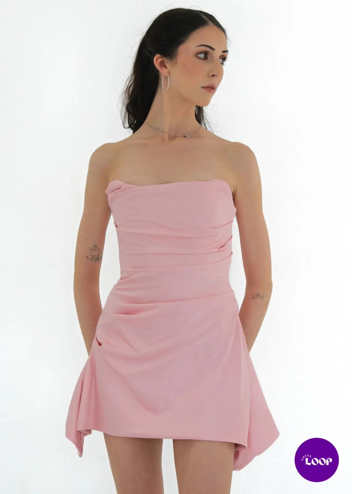 House of CB Jasmine Draped Strapless Corset Mini Dress Rose Pink Size M / AU 10 photo 2
