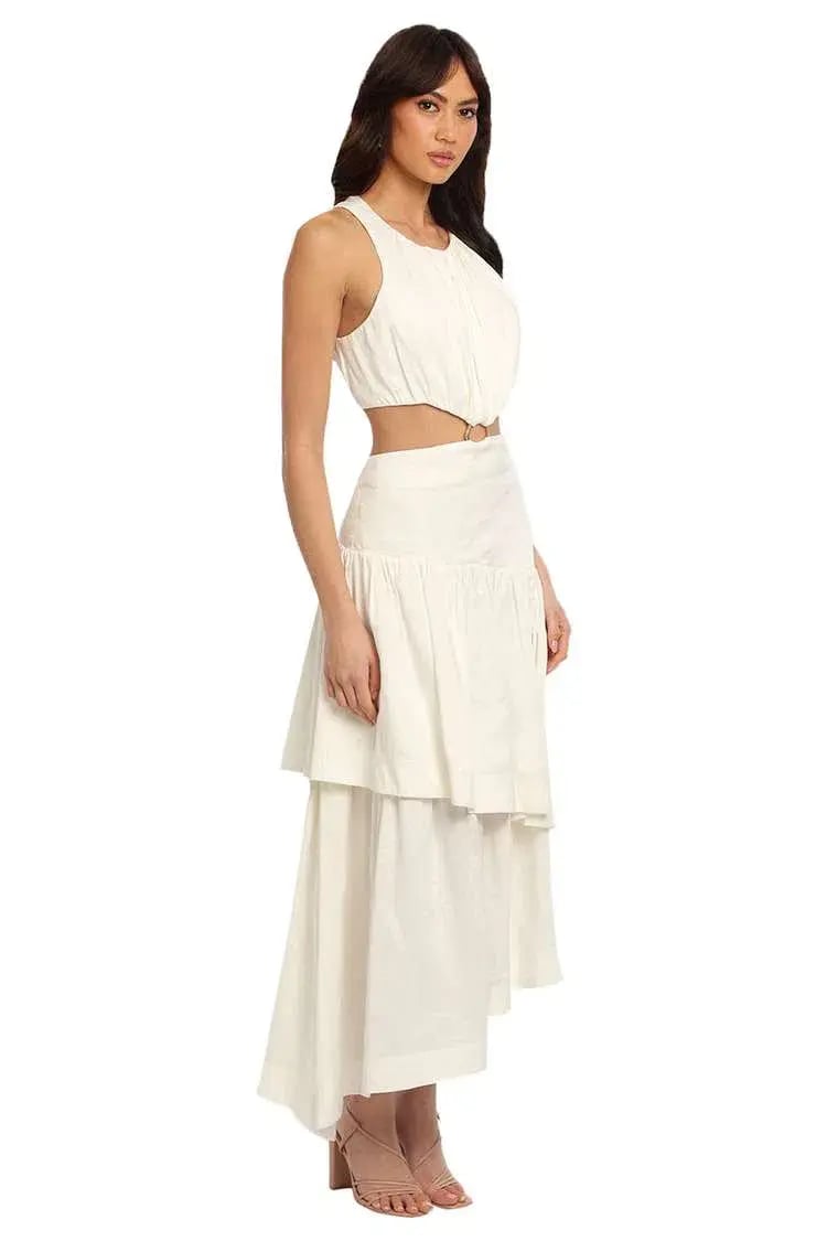 AJE Caliente Midi Dress White Size 12 photo 2