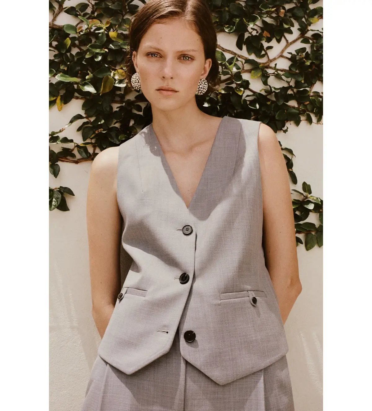 Shona Joy Asher Oversized Tailored Vest in Steel Grey Size AU 8 photo 4