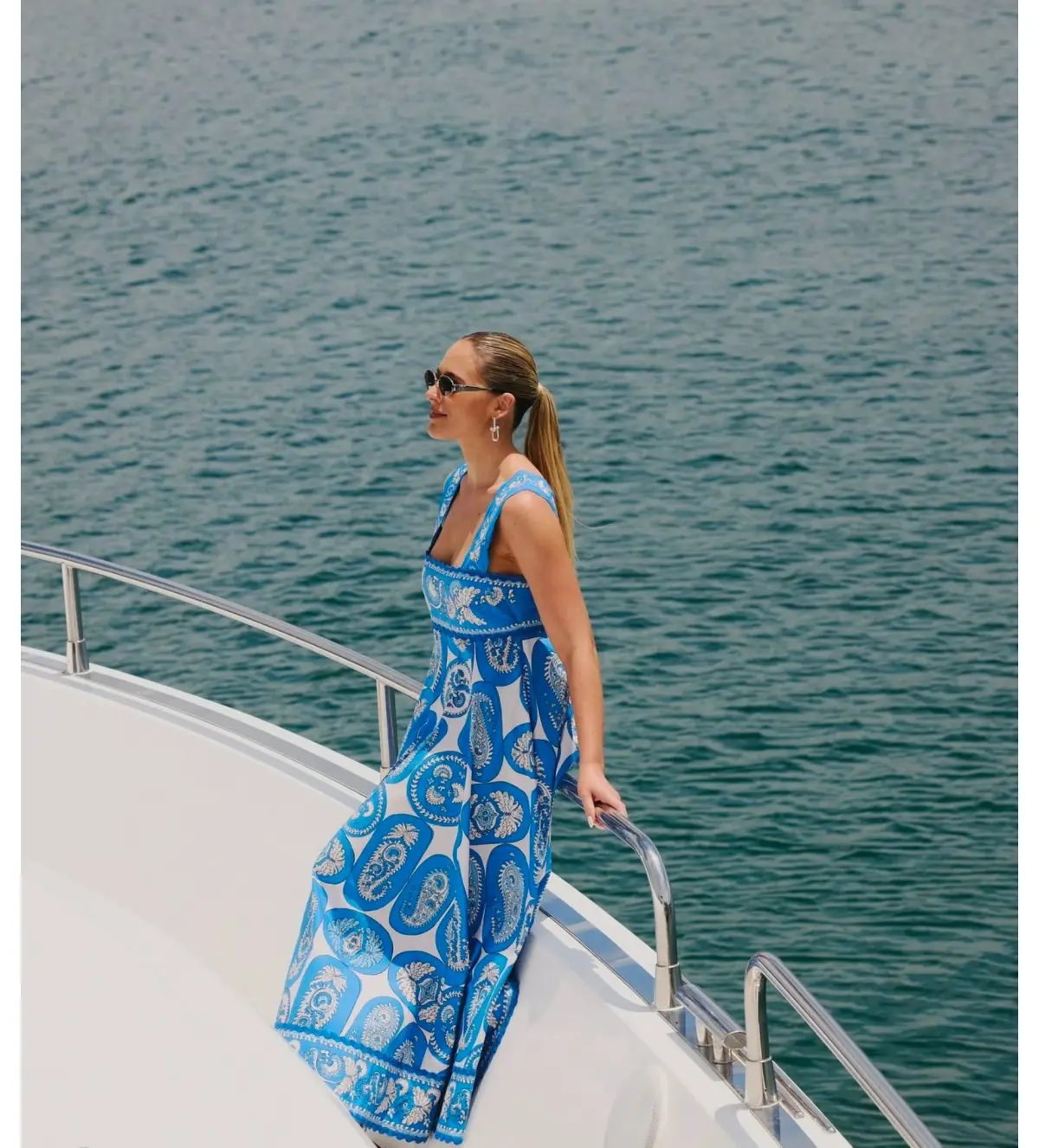 Alemais Dianna Summer Dress Paisley Blue/White Print Size AU 12 photo 2