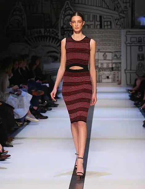 Dion Lee Striped Knit Cut Out Midi Dress Multi Size 10 photo 3