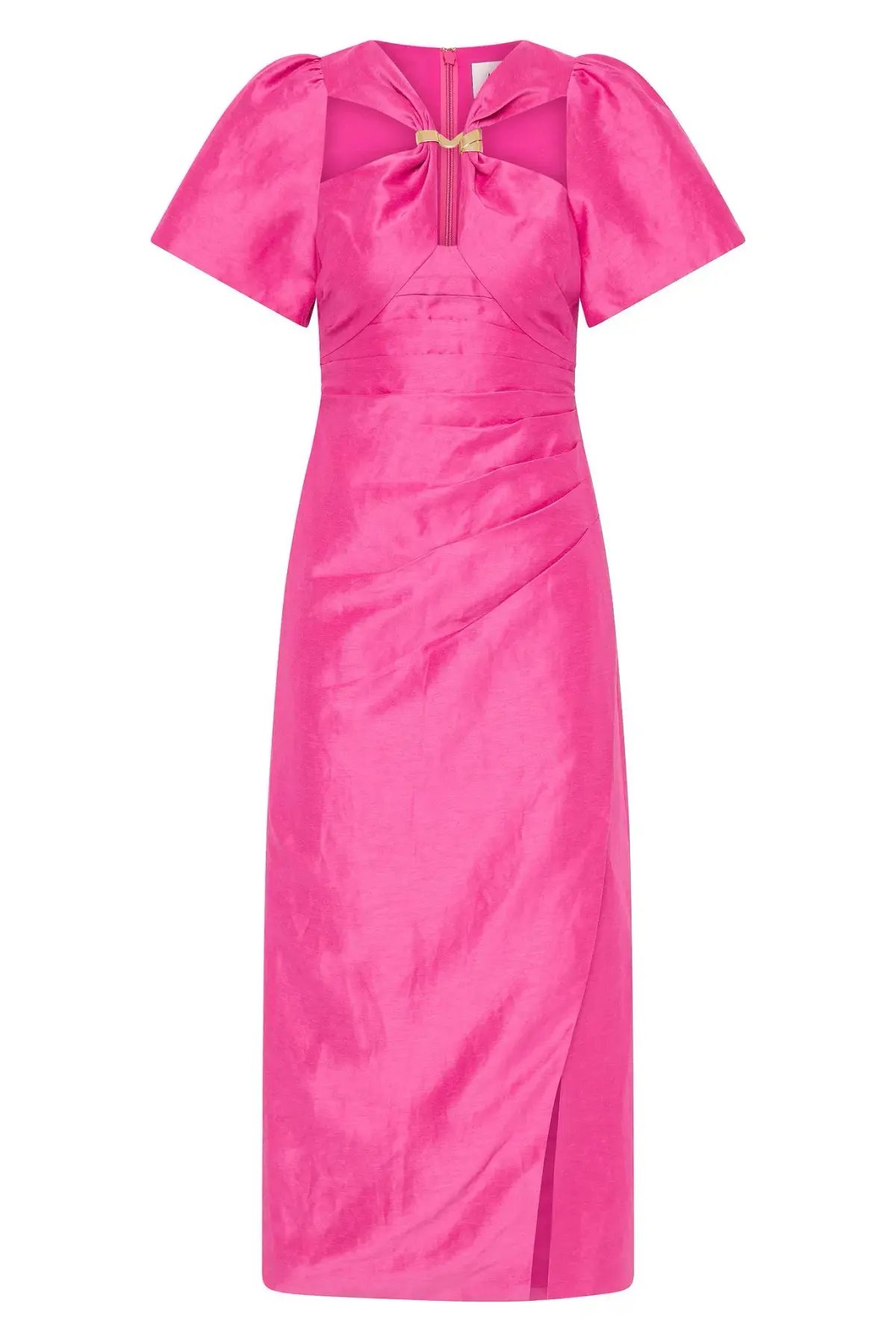 Aje Presence Twisted Midi Dress Pink Size 12 photo 5