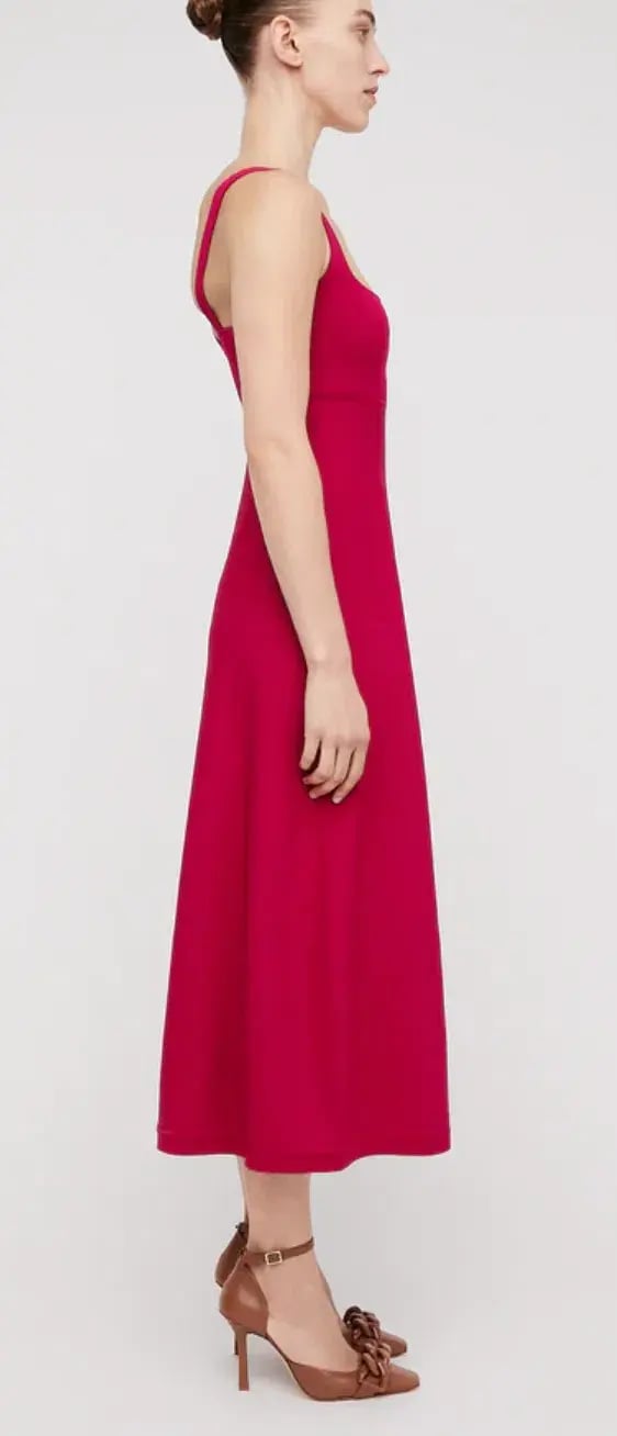 Scanlan Theodore Crepe Knit Square Neck Dress in Raspberry Size S / Au 8 photo 2