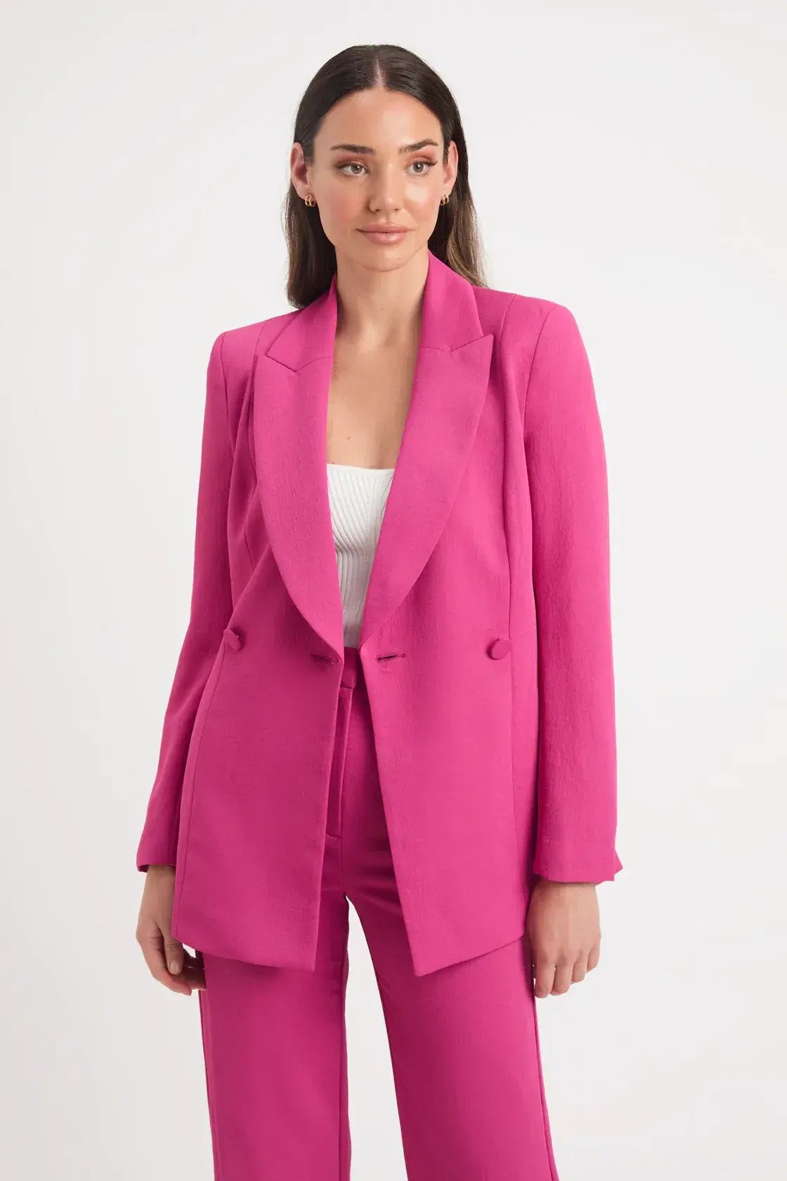 Kookai The Oyster Slim Blazer & Pants Set Fuchsia Size 8/34 photo 2