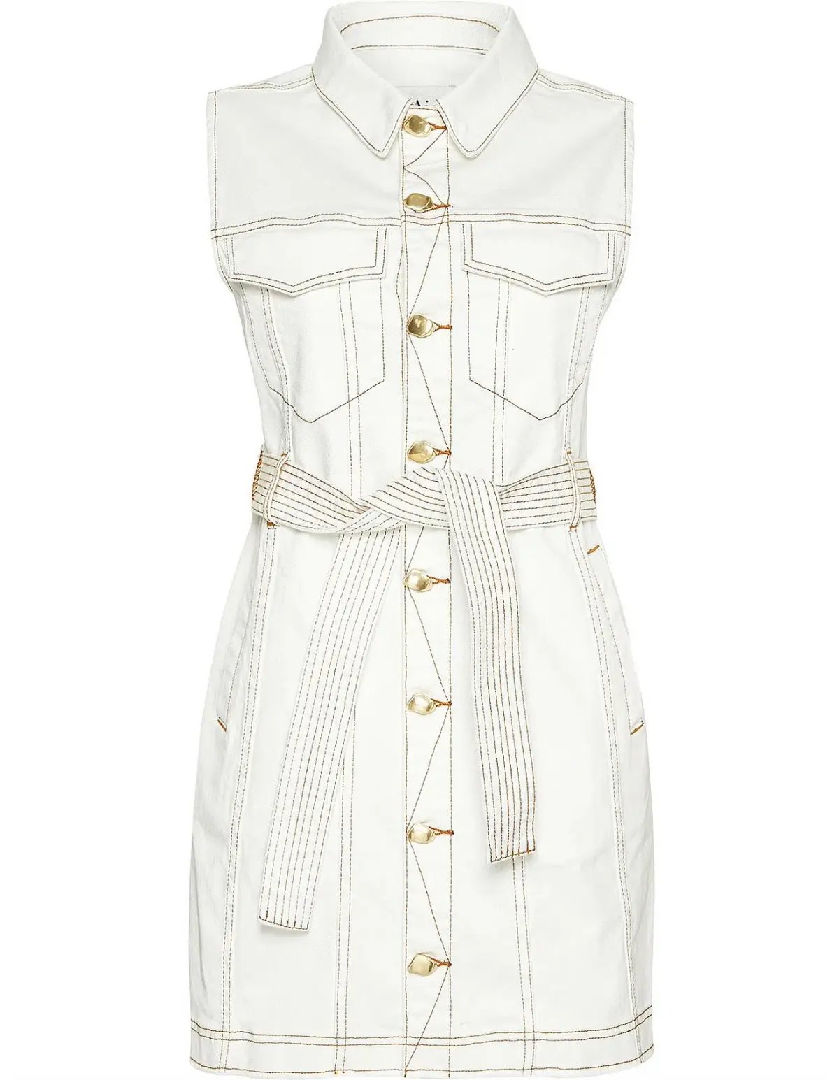 Aje Mimosa Alek Denim Mini Dress White Size 4 photo 4