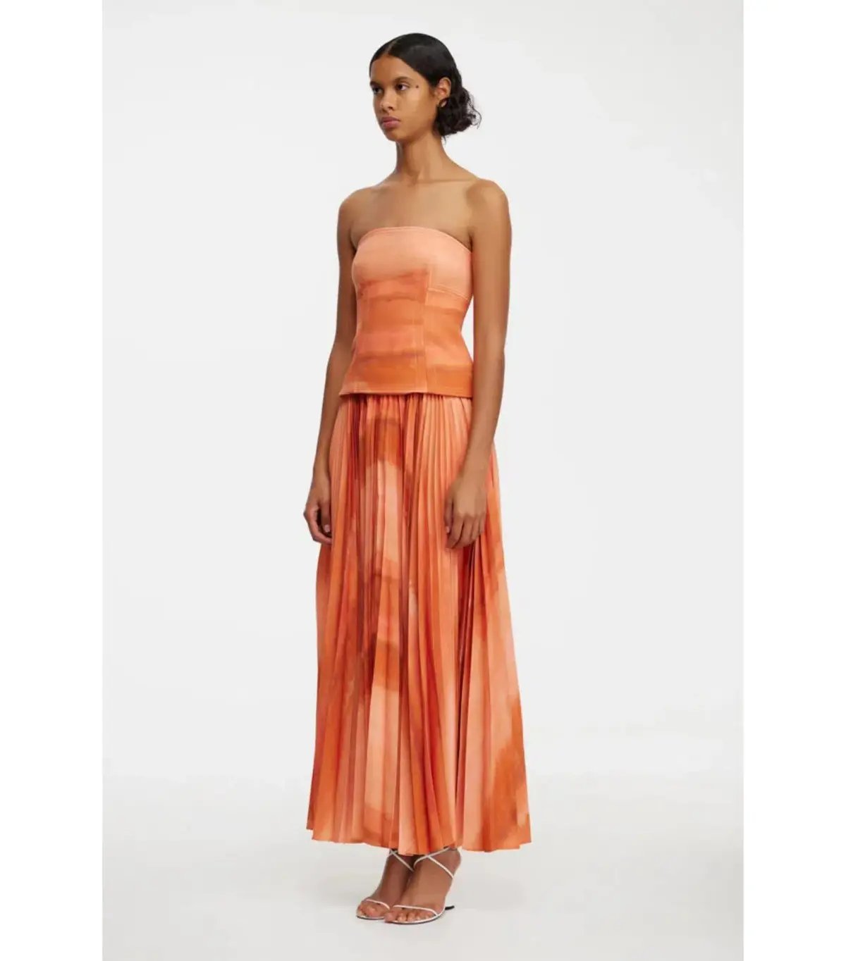 Acler Brayswick Midi Dress in Melon Watercolour Size AU 6 photo 2