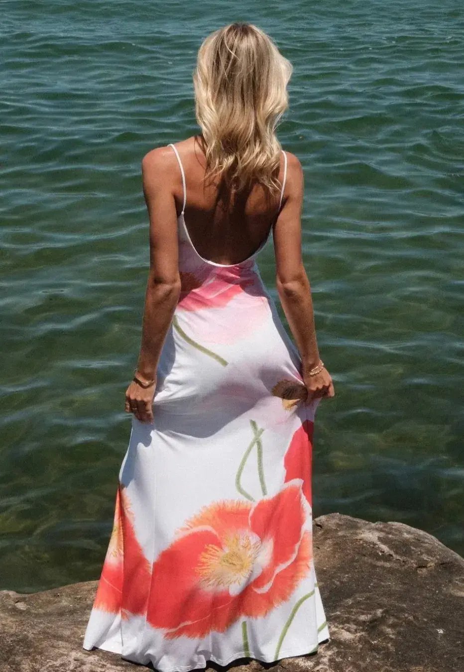 With Harper Lu Low Back Maxi Dress in Citrus Poppy Size XS / AU 6 photo 3