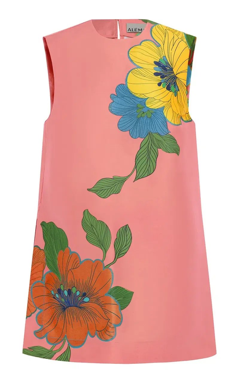 Alemais Piato Floral Satin Mini Shift Dress Exclusive Pink Size AU 10 photo 4