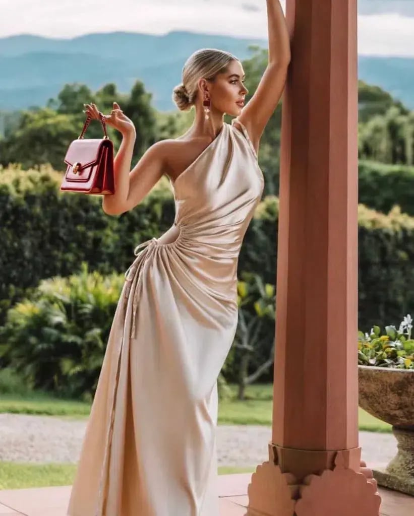 Sonya Moda Nour Ocean Pearl Maxi Dress Off White/Beige Size 6 photo 3