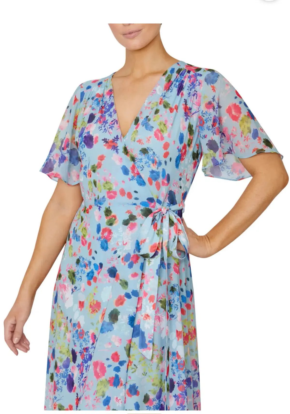 Anthea Crawford Floral Wrap Dress Print Size 8 photo 3