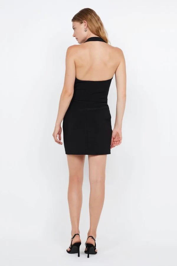 Bec & Bridge Leora Halter Mini Dress - Black photo 3