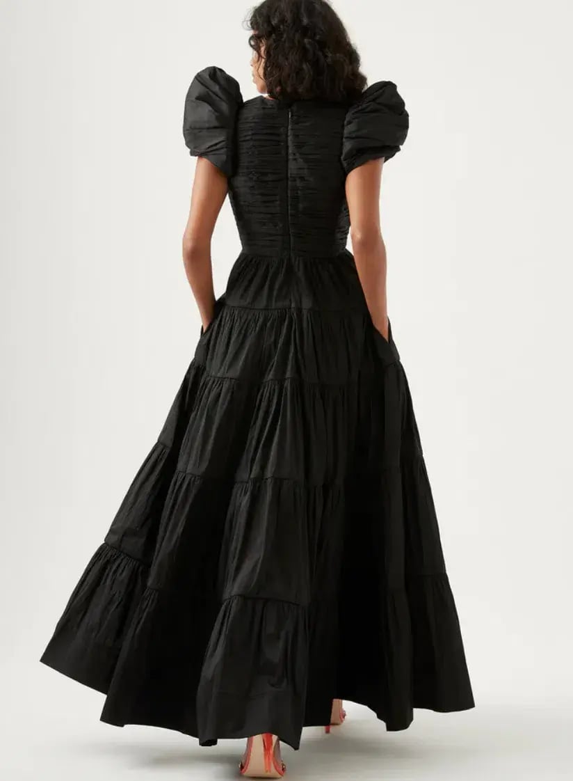 Aje Statuesque Tiered Gown Black Size 4 / XXS photo 2