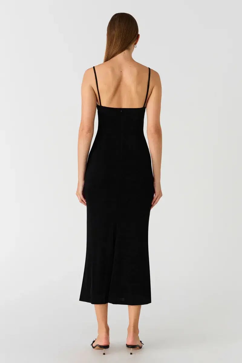 Misha Cambria Slinky Jersey Dress Black Size 10 photo 4