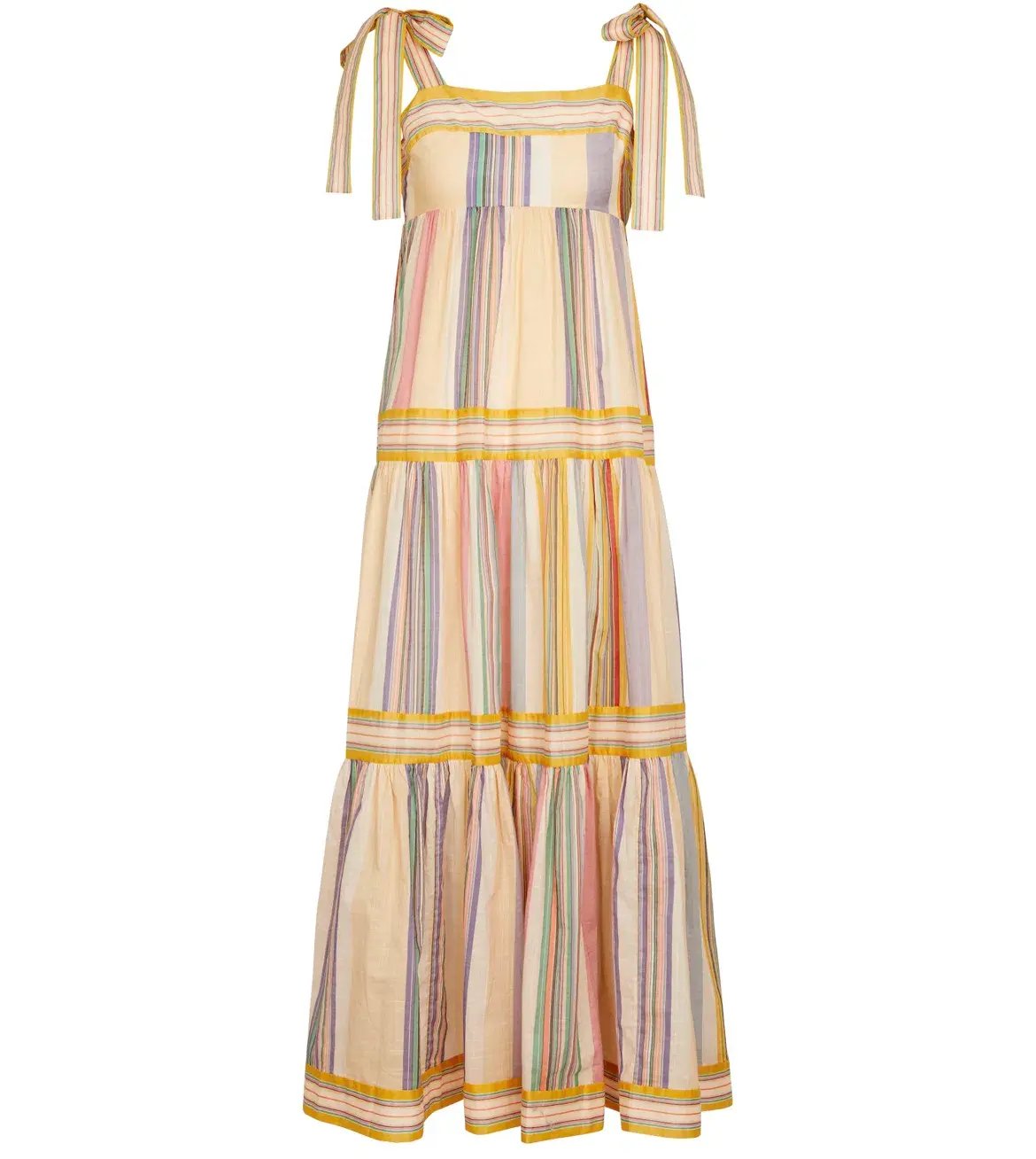 Zimmermann Mae Striped Cotton Maxi Dress Print Size 6 photo 4