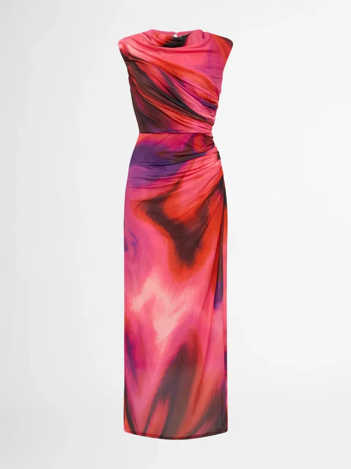 Sheike Tornado Mesh Maxi Dress Red and Pink Watercolour Print Size 10 photo 3