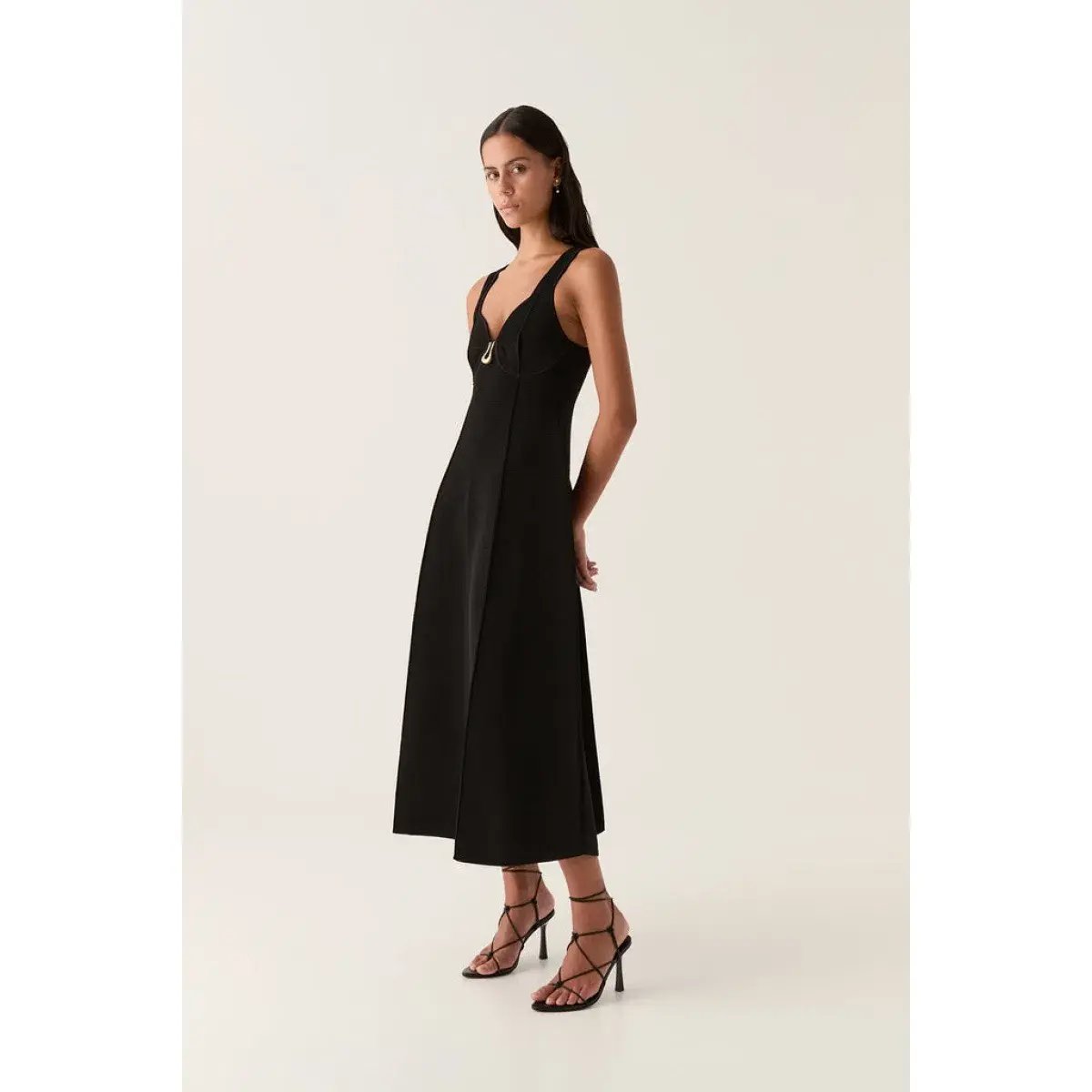 Aje Sylvette Knit Midi Dress Black Size S / AU 8 photo 2