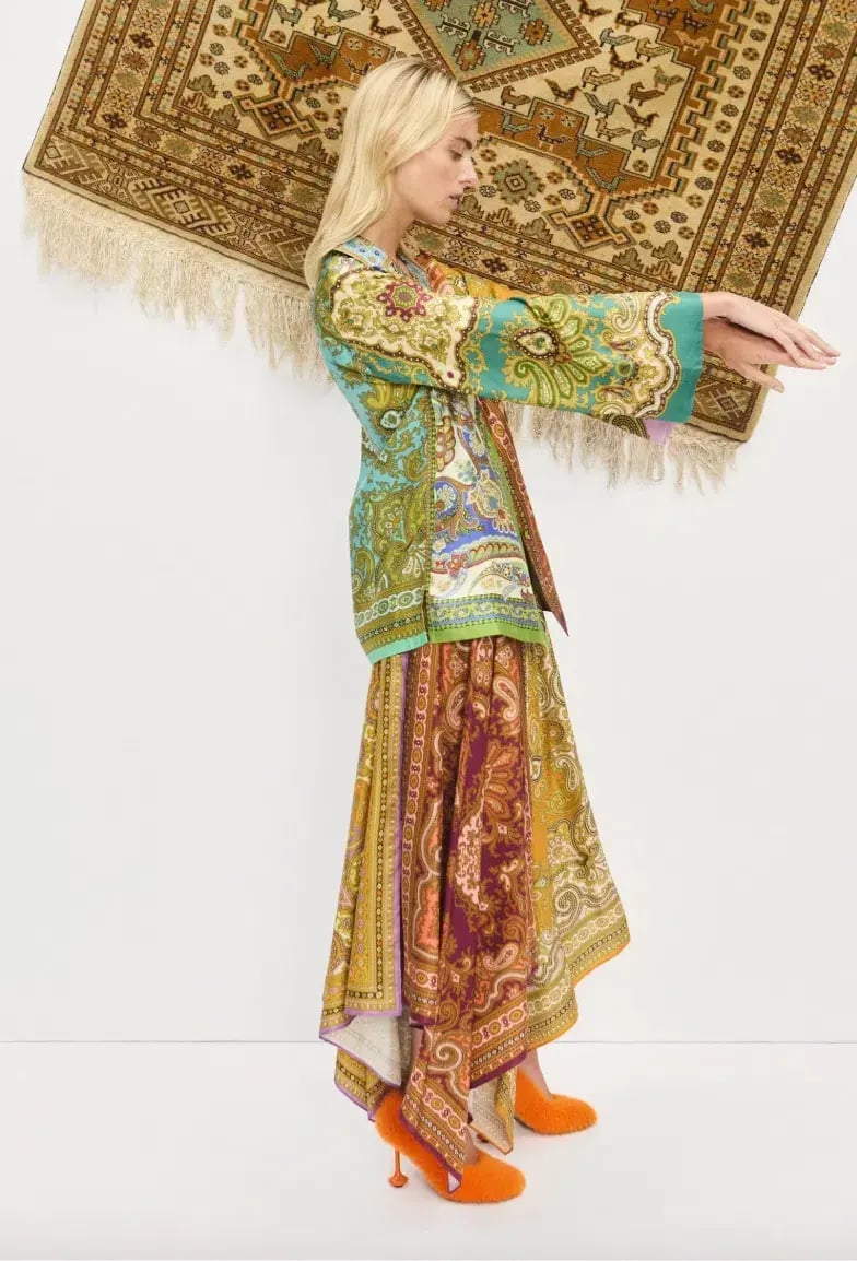 Alémais Clemenza Shirt and Scarf Skirt Set Multi Size 16 photo 2