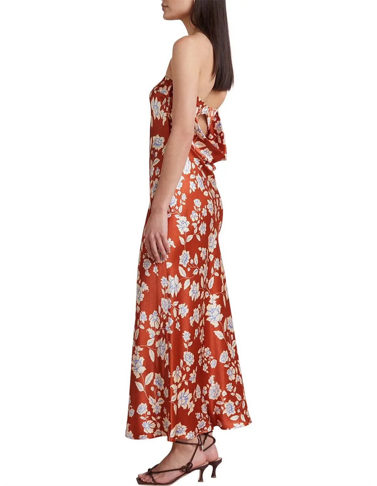 Bec & Bridge Blossom Strapless Maxi Dress Size 12 Rust Print photo 3