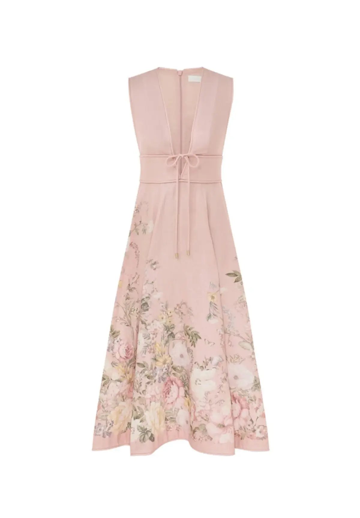 Zimmermann Waverly Plunge Midi Dress in Pink Floral Size 2 (AU 12) photo 3