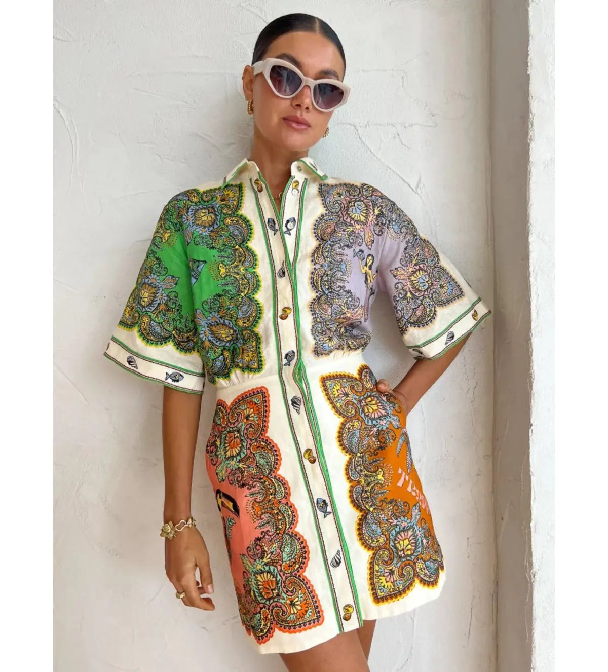 Alemais Trippy Troppo Mini Dress Multi Size AU 14 photo 2