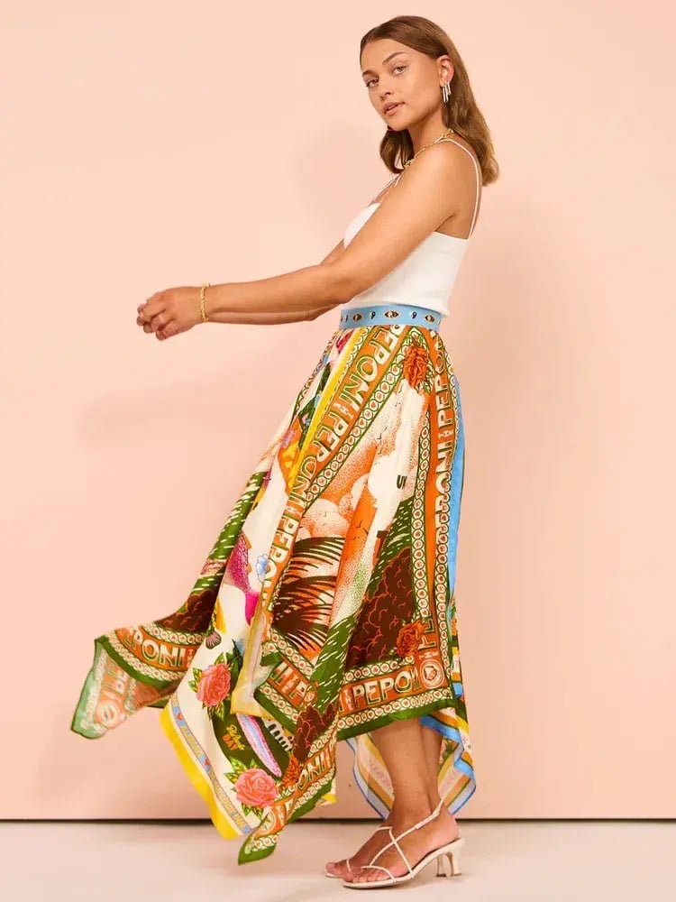 Alemais Samaki Scarf Top & Paradiso Silk Scarf Skirt Set Multi Size 10 AU photo 7