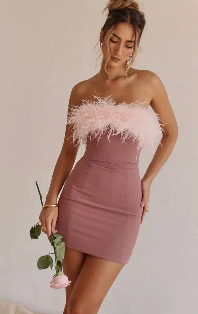 House of CB Alexa Mini Dress Warm Pink Size 8 photo 2
