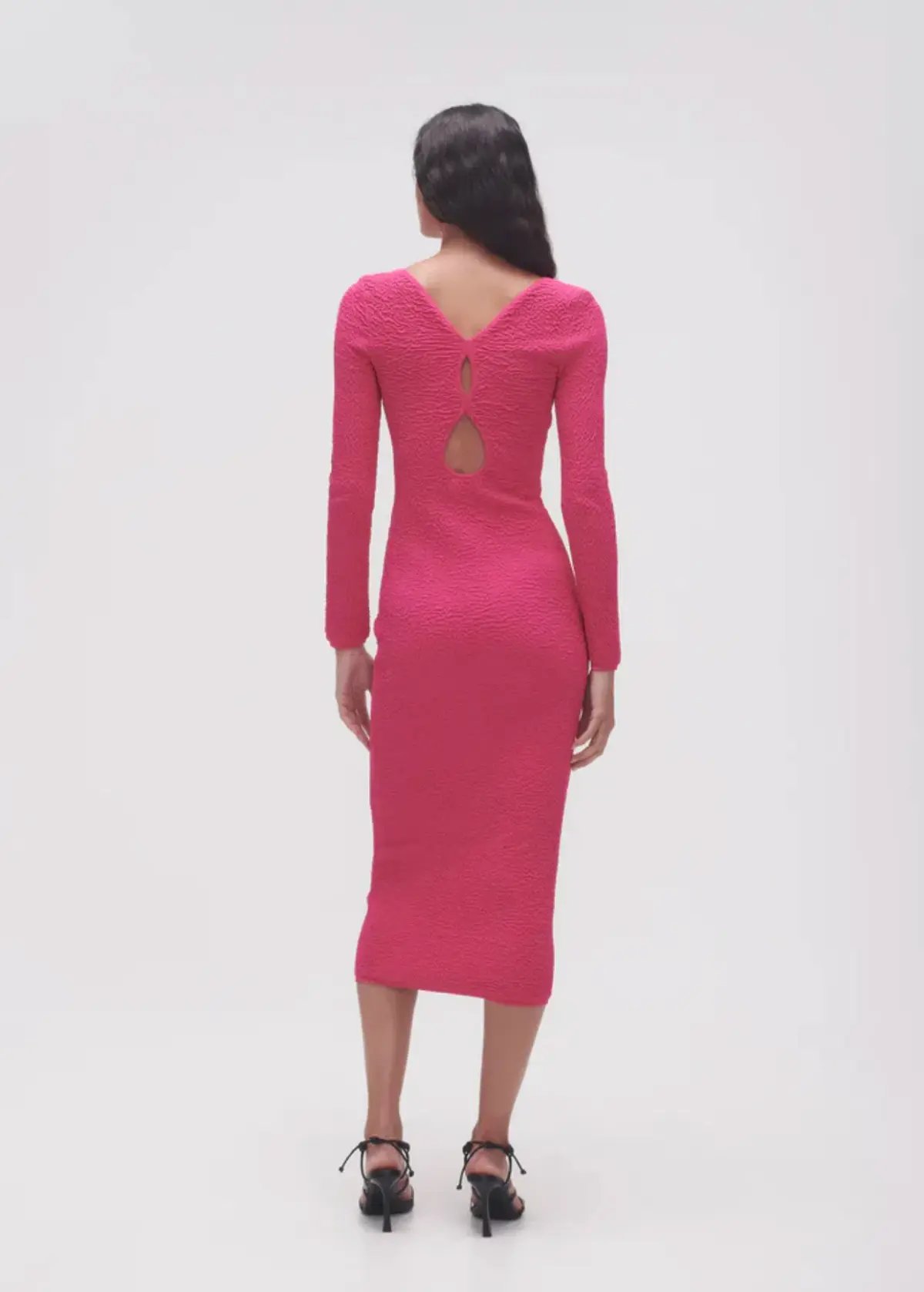 Aje Echo Bubble Body Midi Dress Hot Pink Size S / AU 8 photo 3