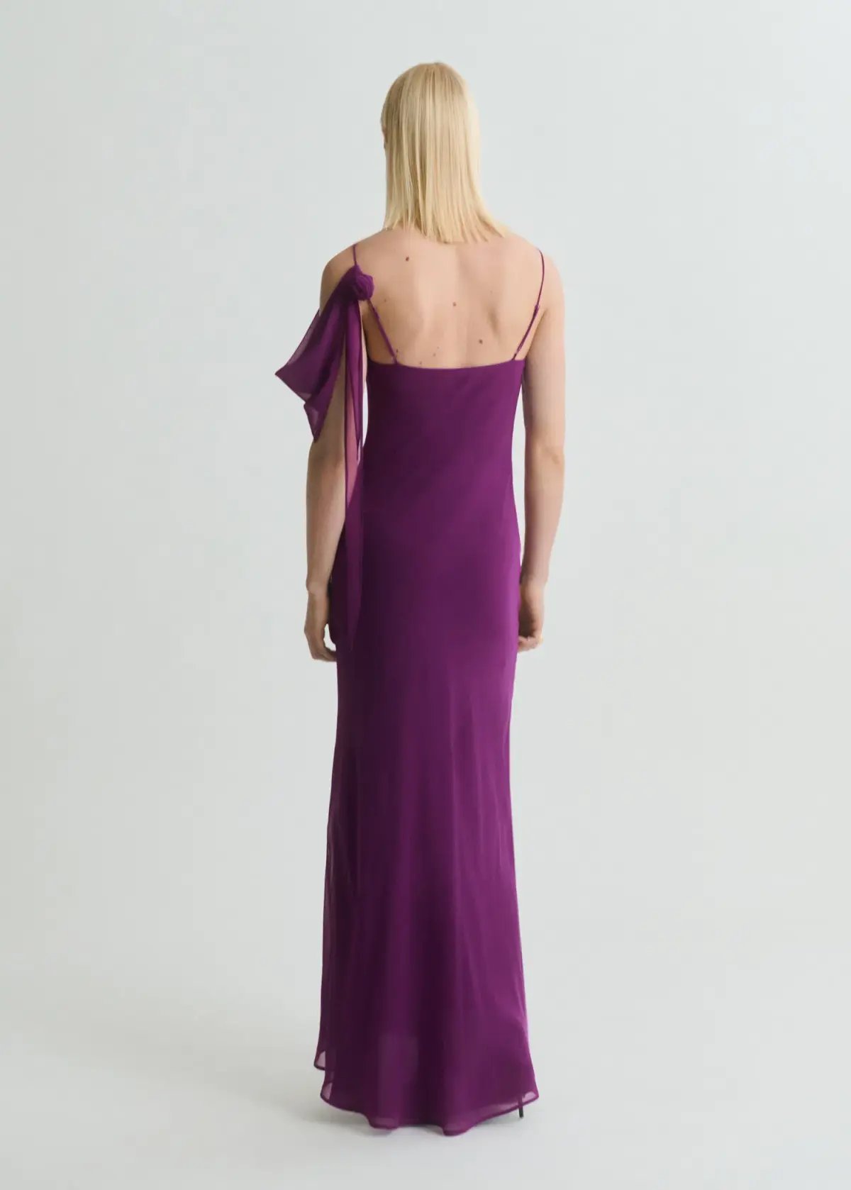 M.N.G Draped dress with flower detail Purple Size M photo 4