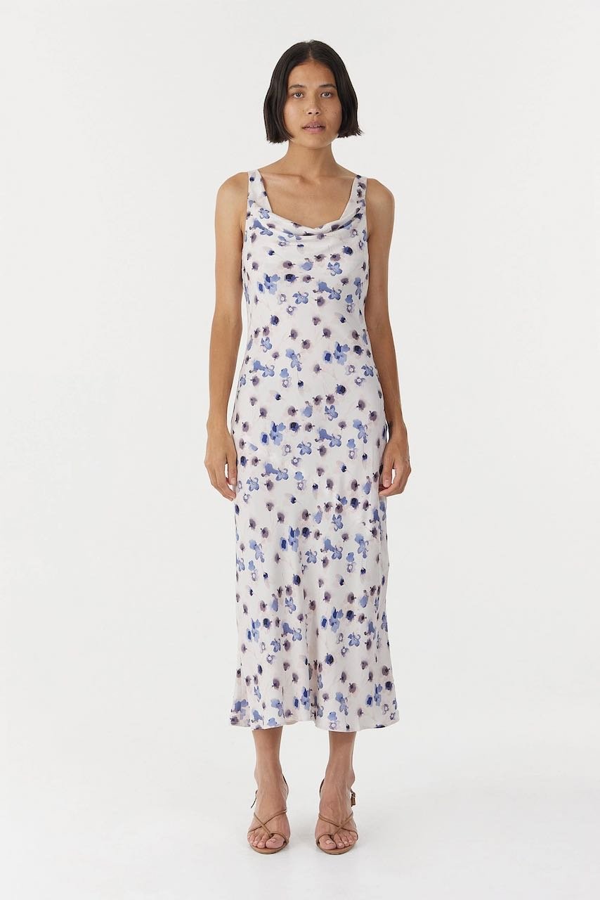 Third Form Blue Bell Cowl Slip Dress - Floral photo 3