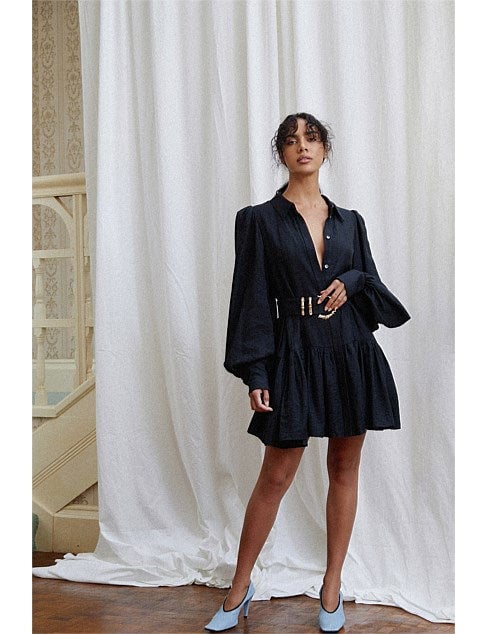 Acler Sherwood Dress - Black photo 4