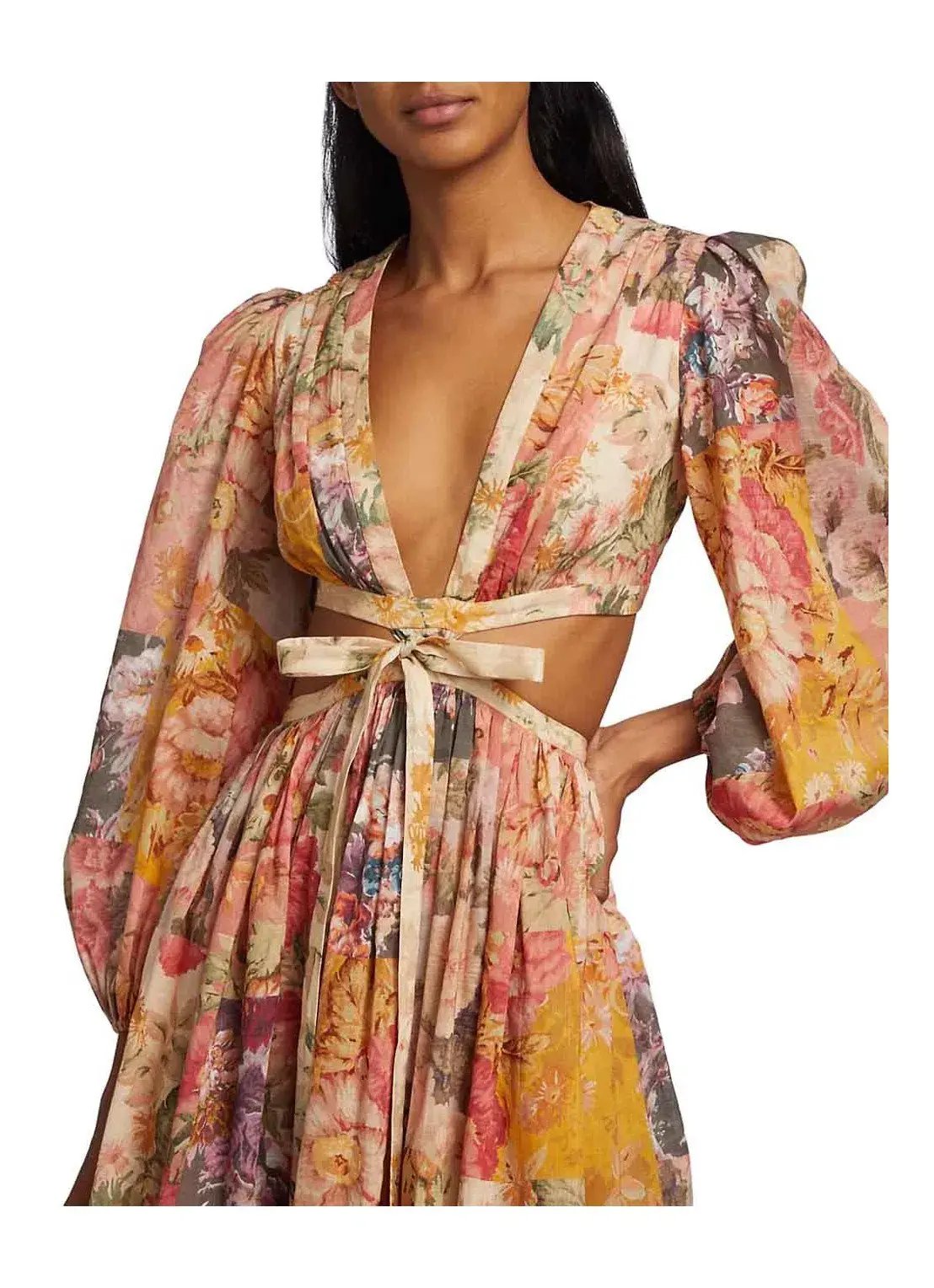 Zimmermann Pattie Patchwork Cutout Long Dress Size 0 / AU 8 photo 2