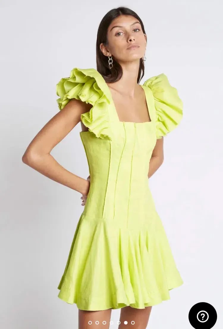 Aje Breathless Frill Sleeve Mini Dress Green Size 12 photo 7