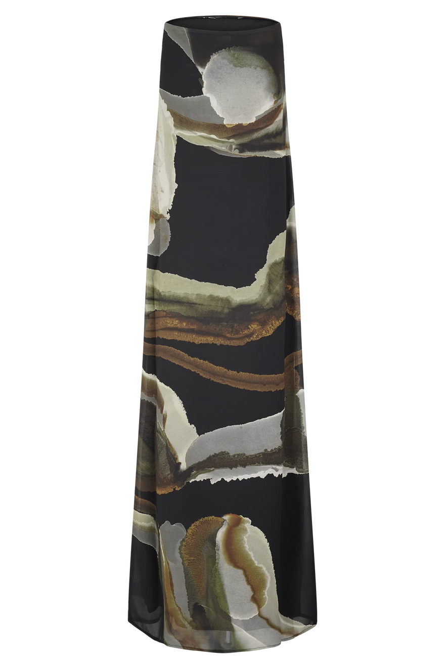 Meshki Amaya Strapless Chiffon Maxi Dress - Green Fluid Reverie photo 2
