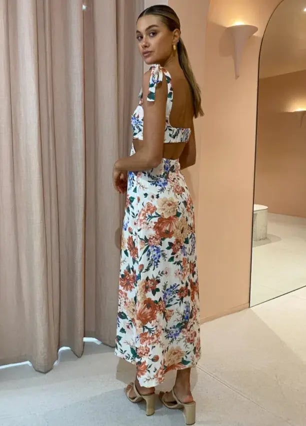 Sofia The Label Mimi Cut Out Midi Dress Botanical Size 10 photo 4